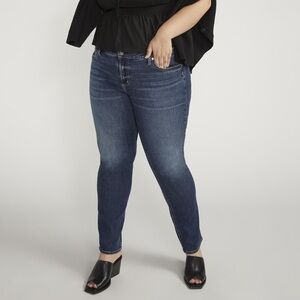 NWT Silver Jeans Elyse Comfort Fit Mid Rise Straight Leg Indigo 22W x 31” Casual